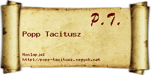Popp Tacitusz névjegykártya